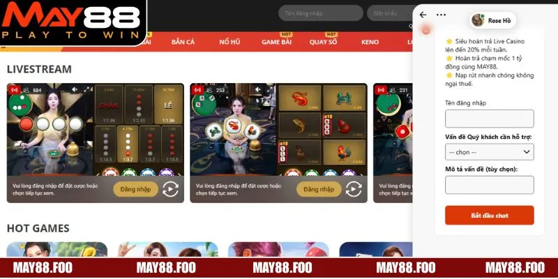 Các kênh liên hệ MAY88 hợp lệ 