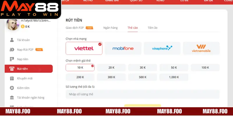 Rút Tiền MAY88 Nhanh Chóng Với 3 Bước Thực Hiện Chi Tiết 4 Một số lưu ý khi thực hiện giao dịch tại MAY88