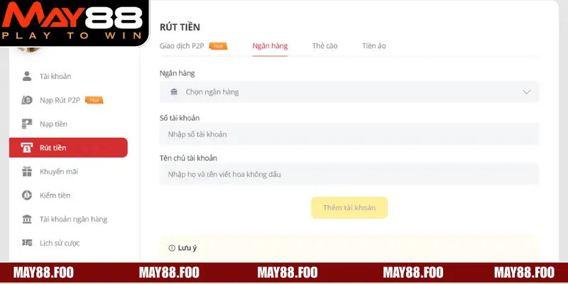 Rút Tiền MAY88 Nhanh Chóng Với 3 Bước Thực Hiện Chi Tiết 2 Những lợi ích tuyệt vời khi rút tiền MAY88