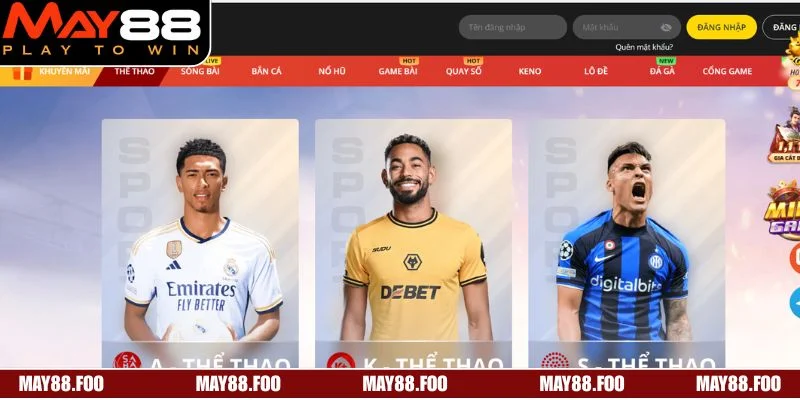 Sảnh thể thao MAY88 đa dạng với trải nghiệm mượt mà